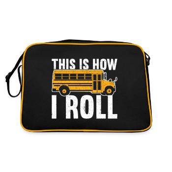 Schulbusfahrer - Retro Tasche - Schwarz/Gold - Hinten