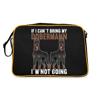Dobermann Dog - Retro Bag - black/gold - Back