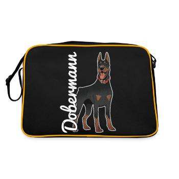 Dobermann Dog Doberman - Retro Bag - black/gold - Back