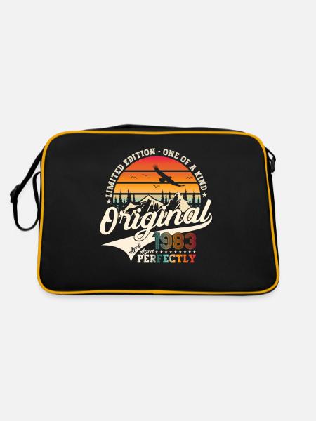 40th birthday man Original April Born 1983 - Retro Bag - black/gold - Back
