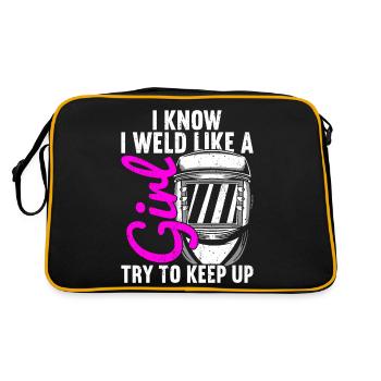 Schweißen Schweißer Schweißer - Retro Tasche - Schwarz/Gold - Hinten