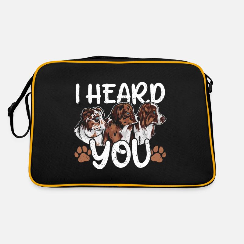 Chien de berger australien - Sac Retro - noir/or