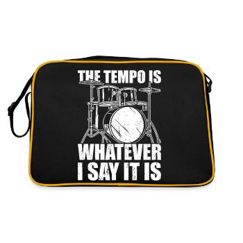 Schlagzeuger Schlagzeuger Schlagzeuger Schlagzeuger - Retro Tasche - Schwarz/Gold - Hinten