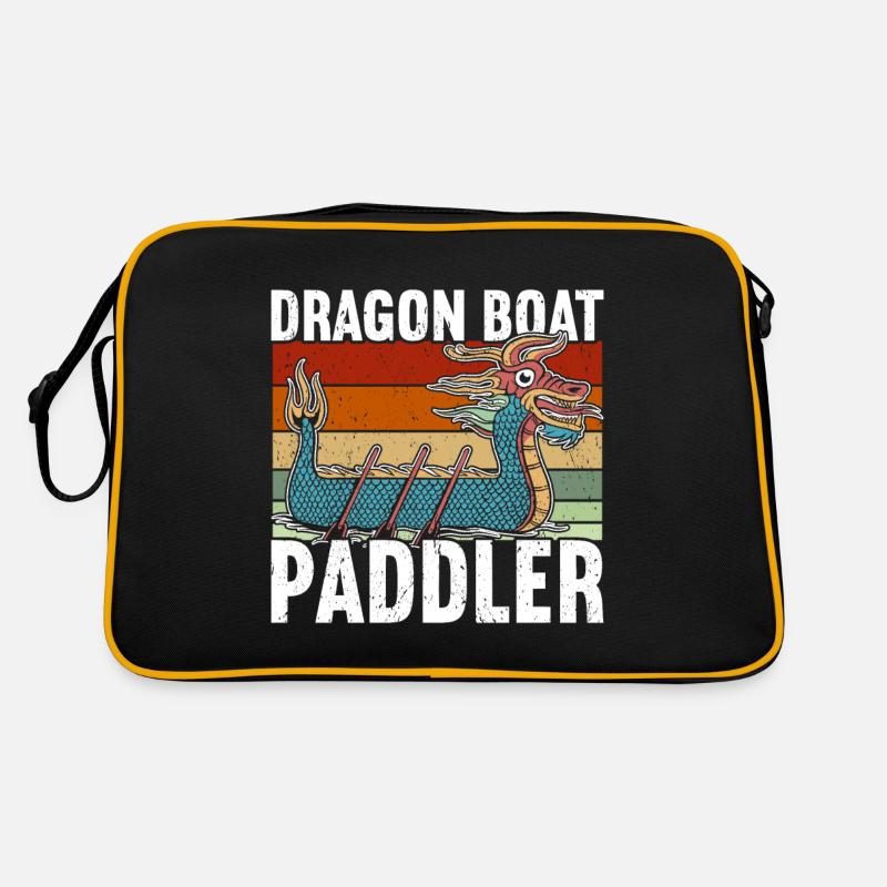 Drachenboot - Retro Tasche - Schwarz/Gold