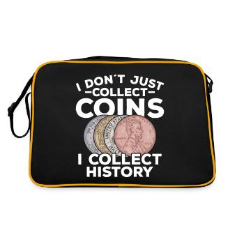 Coin Collector Coin Collecting Numismatist - Retro Bag - black/gold - Back