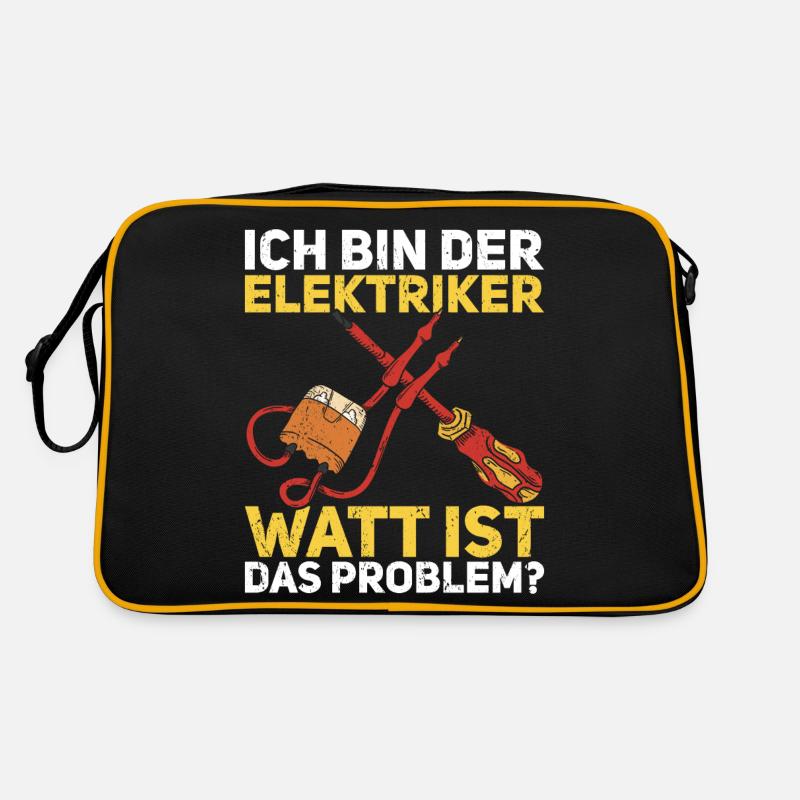 Elektriker - Retro Tasche - Schwarz/Gold