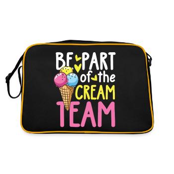Be Part Of The Cream Team für eine Eis Liebhaber - Retro Tasche - Schwarz/Gold - Hinten