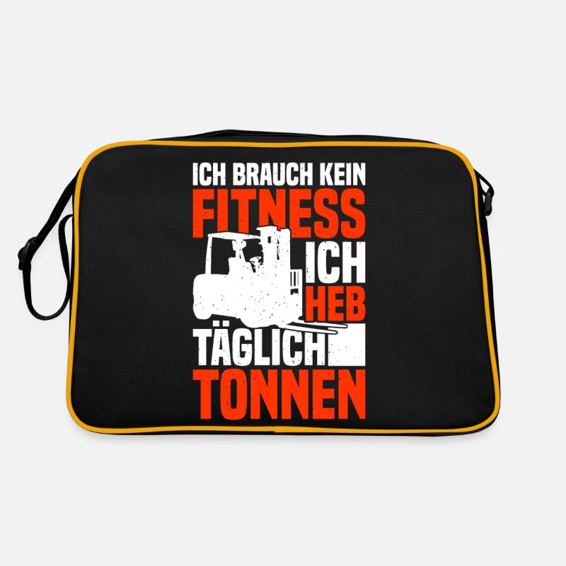 Gabelstaplerfahrer Gabelstapler Staplerfahrer - Retro Tasche - Schwarz/Gold