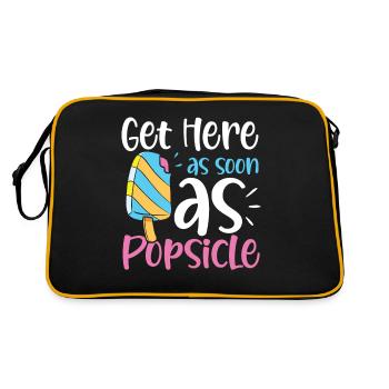 Get Here As Soon As Popsicle für eine Eis - Retro Tasche - Schwarz/Gold - Hinten