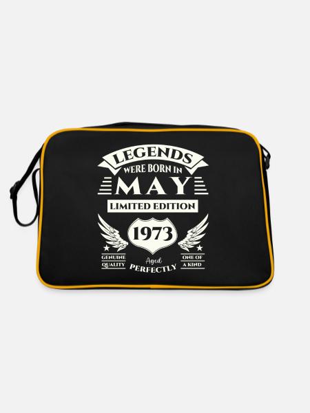 50th Birthday Man Legendary May Born 1973 - Retro Bag - black/gold - Back