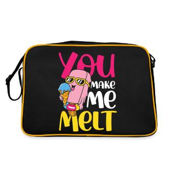You Make Me Melt für eine Eis Liebhaber - Retro Tasche - Schwarz/Gold - Hinten