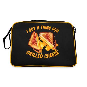Sandwich au fromage grillé Pain grillé Nourriture drôle de dicton - Sac Retro - noir/or - Dos