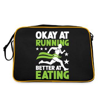 Okay At Running Better At Eating - Retro Tasche - Schwarz/Gold - Hinten