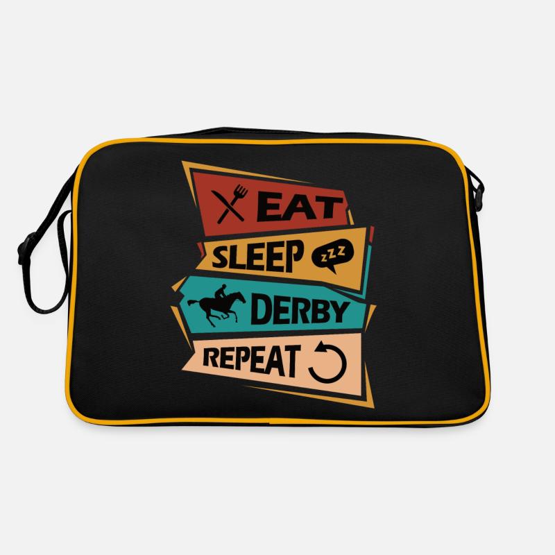 Eat Sleep Pferderennen Repeat Reiter Pferd Retro Tasche