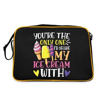 You're The Only One I'd Share My Ice Cream With - Retro Tasche - Schwarz/Gold - Hinten