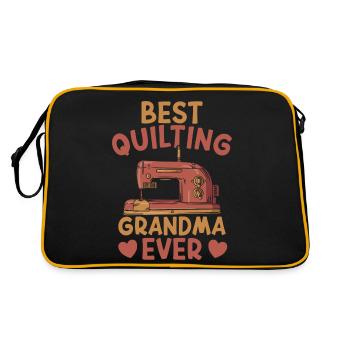 Quilting Quilter Quilt - Retro Bag - black/gold - Back