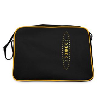 Phases lunaires - Étoiles - Lune - Graphique - Sac Retro - noir/or - Dos