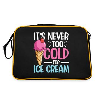 It's Never Too Cold For Ice Cream für eine Eis - Retro Tasche - Schwarz/Gold - Hinten