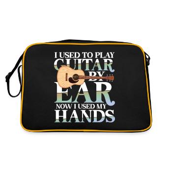 I Used To Play Guitar By Ear Now I Used My Hands - Retro Tasche - Schwarz/Gold - Hinten