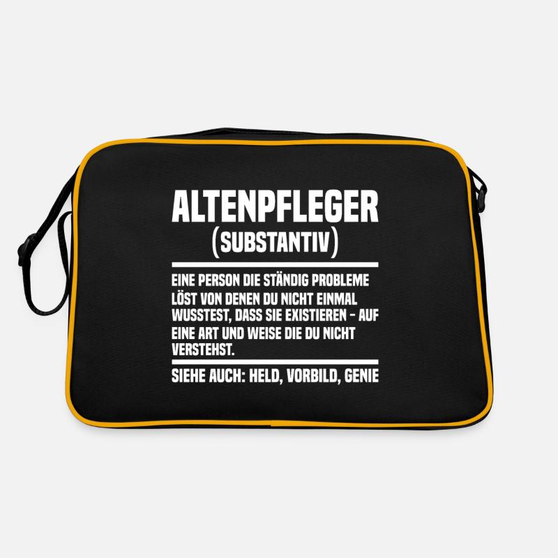 Altenpfleger Altenpflegerin - Retro Tasche - Schwarz/Gold