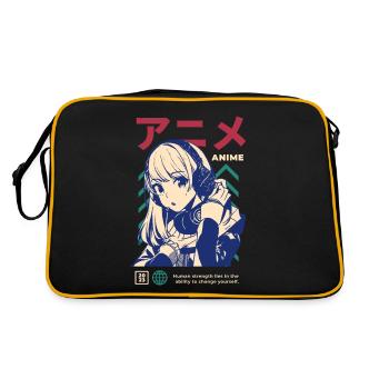 Japan Japanese Manga Girl Game Gaming Gamergirl - Retro Bag - black/gold - Back