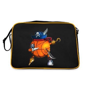 Basketball pirate avec crochet et cache-œil pour enfants - Sac Retro - noir/or - Dos
