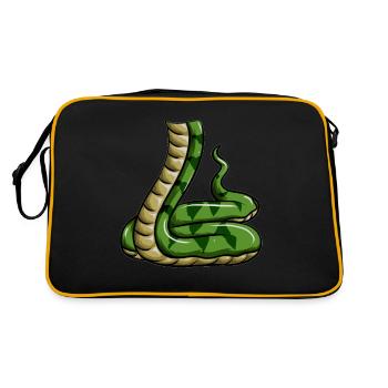 Serpent Reptilien, Pangolin, Corps de Serpent - Sac Retro - noir/or - Dos