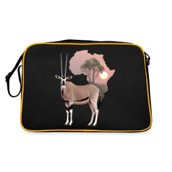 Oryx en Afrique - Antilope - Gazelle - Faune sauvage - Sac Retro - noir/or - Dos