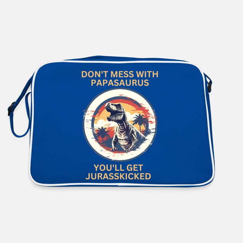 Witziges Papa Papasaurus Dino Dinosaurier Geschenk Retro Tasche