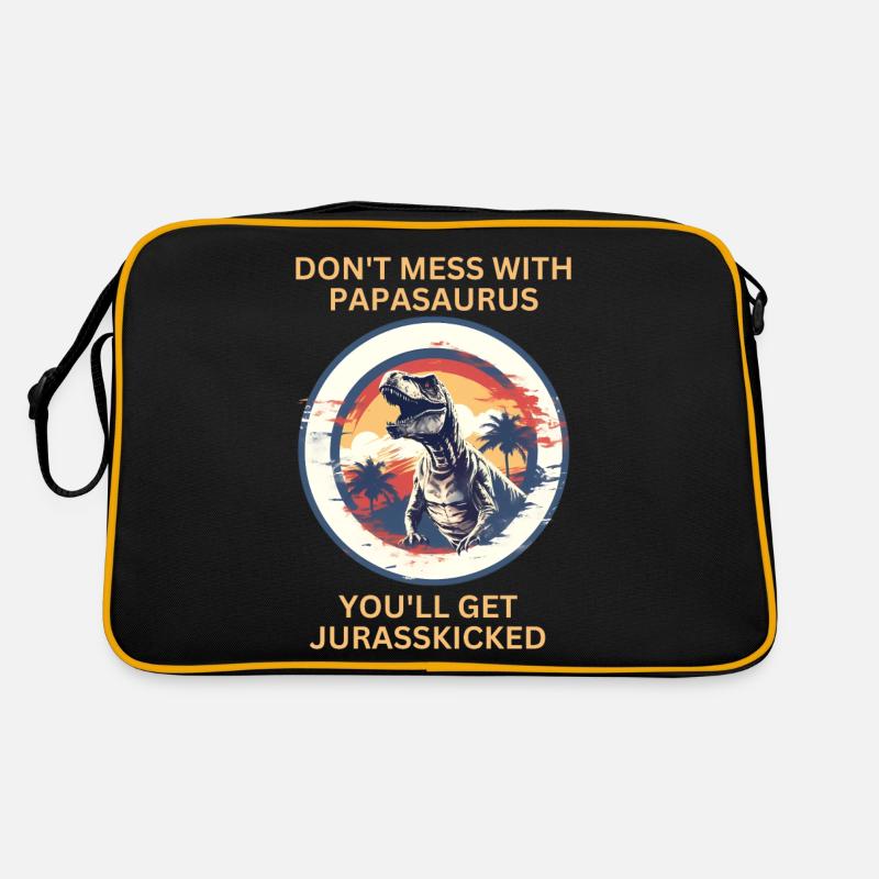 Witziges Papa Papasaurus Dino Dinosaurier Geschenk Retro Tasche