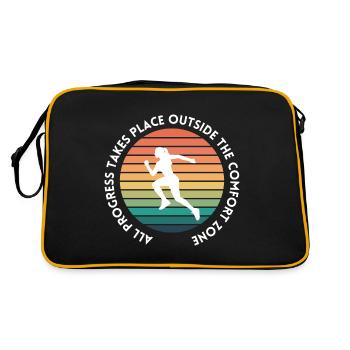 Le progrès se fait en dehors de la zone de confort - Sac Retro - noir/or - Dos