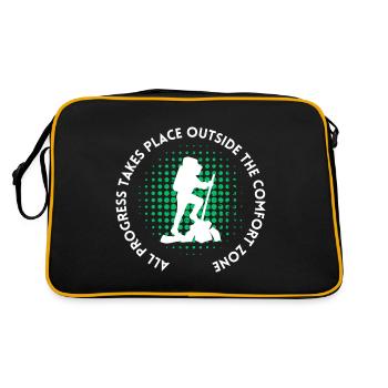 Wandern fortschritt außerhalb der Komfortzone - Retro Tasche - Schwarz/Gold - Hinten