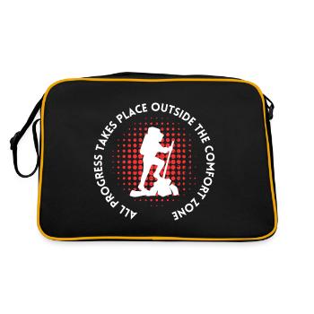 Wandern fortschritt außerhalb der Komfortzone - Retro Tasche - Schwarz/Gold - Hinten