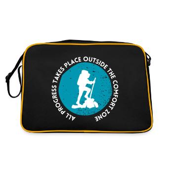 Wandern fortschritt außerhalb der Komfortzone - Retro Tasche - Schwarz/Gold - Hinten