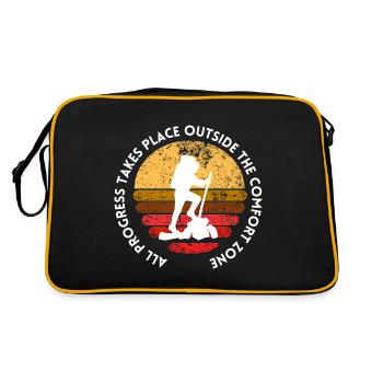 Wandern fortschritt außerhalb der Komfortzone - Retro Tasche - Schwarz/Gold - Hinten