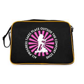 Wandern fortschritt außerhalb der Komfortzone - Retro Tasche - Schwarz/Gold - Hinten