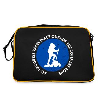Wandern fortschritt außerhalb der Komfortzone - Retro Tasche - Schwarz/Gold - Hinten