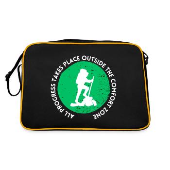 Wandern fortschritt außerhalb der Komfortzone - Retro Tasche - Schwarz/Gold - Hinten