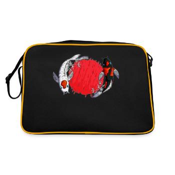 Koi Breeding Koi Ying Yang Japan Fan Koi Lovers - Retro Bag - black/gold - Back
