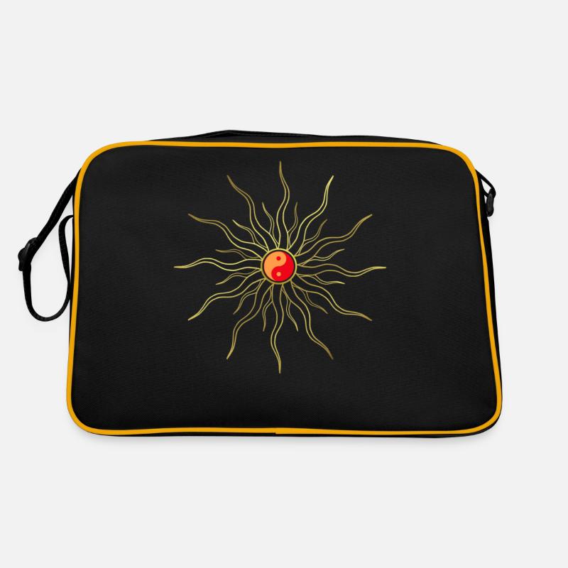 Sun - Yin Yang - Holy Geometry - Sun Rays Retro Bag