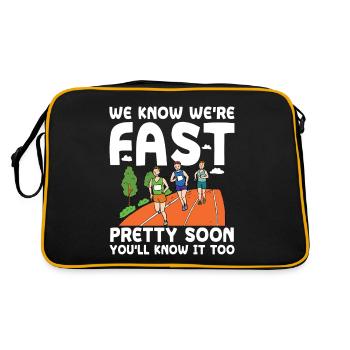 We Know We're Fast Pretty Soon You'll Know It Too - Retro Tasche - Schwarz/Gold - Hinten