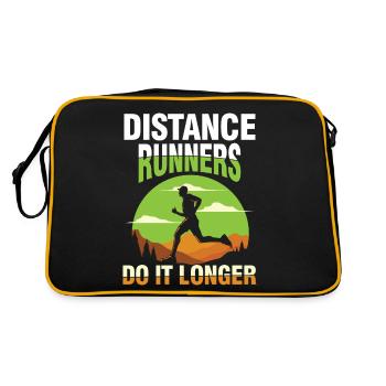 Distance Runners Do It Longer für einen Jogger - Retro Tasche - Schwarz/Gold - Hinten