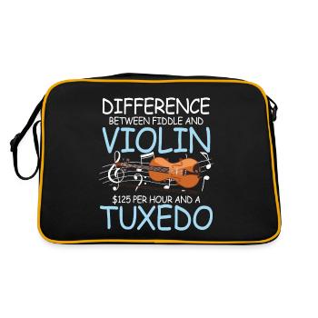 Difference Between Fiddle And Violin - Retro Tasche - Schwarz/Gold - Hinten