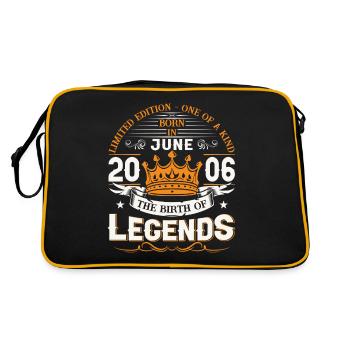 17th Birthday Man June Vintage 2006 Legendary - Retro Bag - black/gold - Back