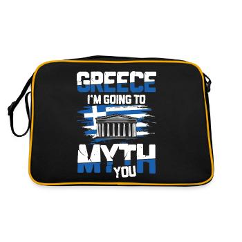 Greece I'm Going To Myth You - Retro Tasche - Schwarz/Gold - Hinten