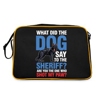 Lustiger Polizeihund Spruch für einen Polizist - Retro Tasche - Schwarz/Gold - Hinten