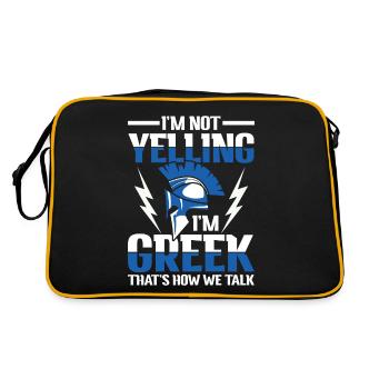 I'm Not Yelling I'm Greek That's How We Talk - Retro Tasche - Schwarz/Gold - Hinten