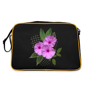 Fleurs - Bouquet - Fleurs - Flore - Sac Retro - noir/or - Dos