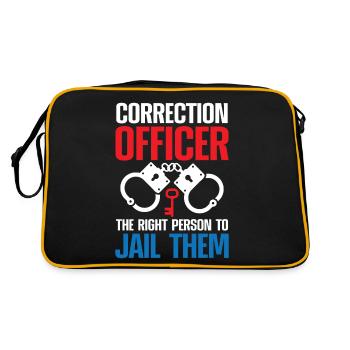 Correction Officer The Right Person To Jail Them - Retro Tasche - Schwarz/Gold - Hinten