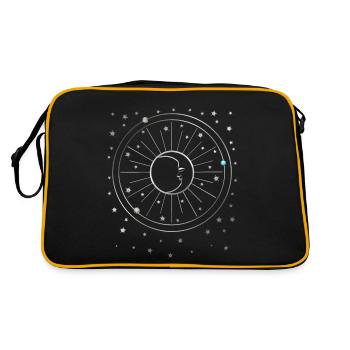 Moon - Stars - Planets - Starry Sky - Galaxy - Retro Bag - black/gold - Back